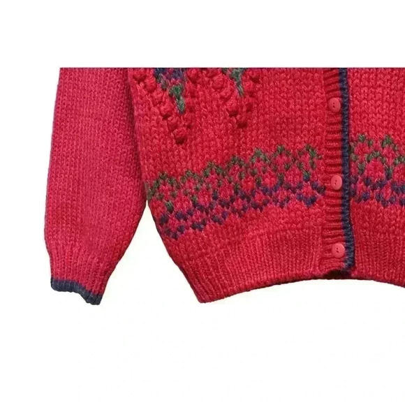 Vintage 80s 90s Grandpa Cardigan Sweater Size Large Classic Knit Ramie Argyle - Picture 7 of 12